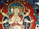 Tibet Guge 03 Tholing 13 White Temple 17 Parnasabari Parnasabari is an emanation of Tara that is golden in colour with three faces and six arms.  Her power helps overcome plagues and epidemics. Those who suffer from incurable conditions can still benefit from her blessings. Photo - Hein/Boelmann: Tibet  Der Weie Tempel von Tholing.